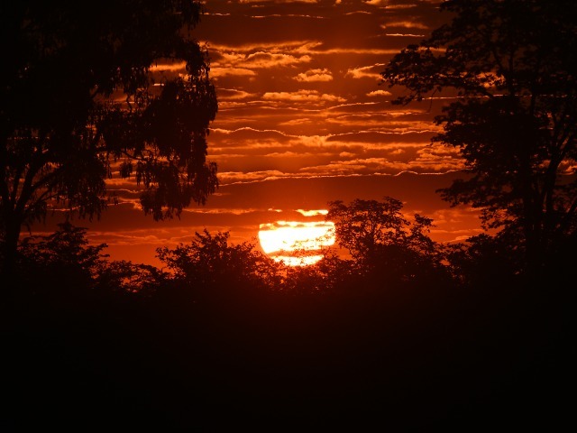 Okavango Delta Wolken Sonnenuntergang Botswana